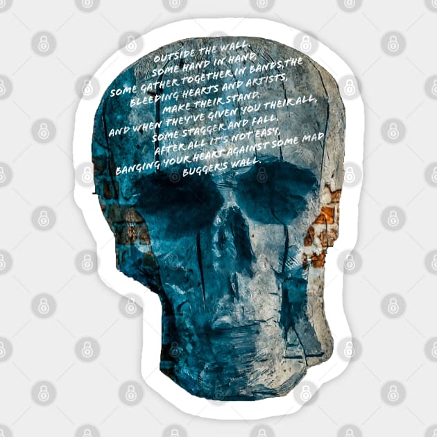 Skull - Outside the Wall Pink Floyd Sticker by aadventures